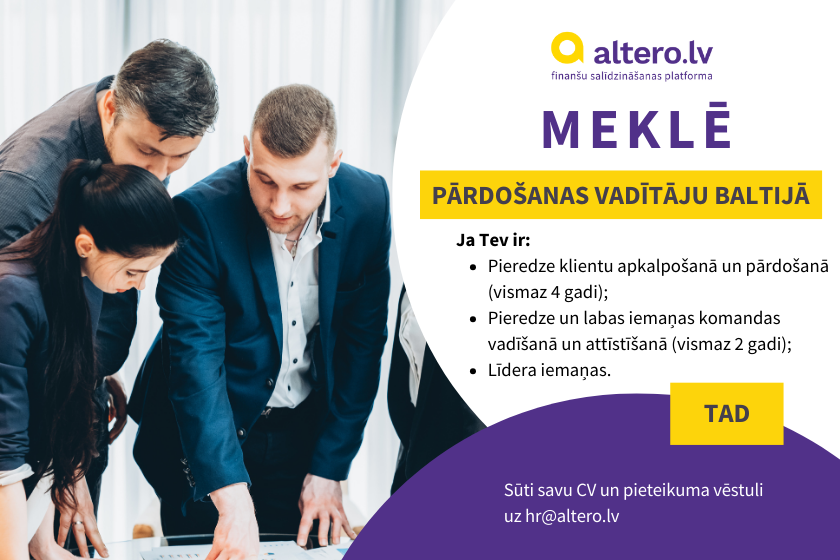 Pieteikšanās slēgta! Vakance - Pārdošanas vadītājs Baltijā